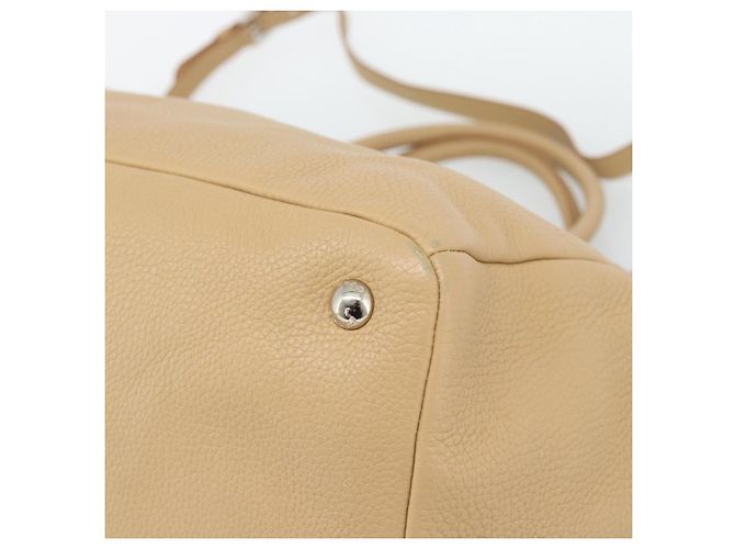 PRADA Hand Bag Vittero Dino Leather 2way Beige Silver - vista 16