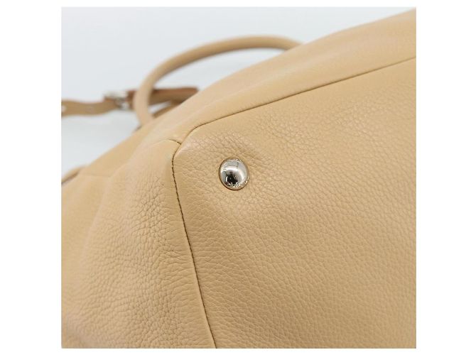 PRADA Hand Bag Vittero Dino Leather 2way Beige Silver - vista 19