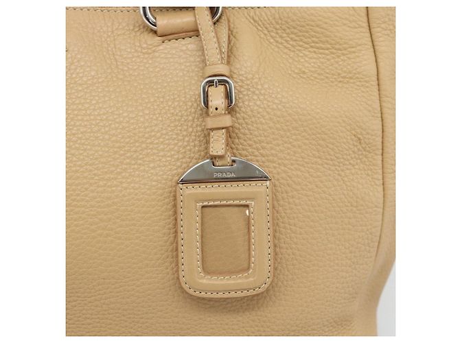 PRADA Hand Bag Vittero Dino Leather 2way Beige Silver - vista 20