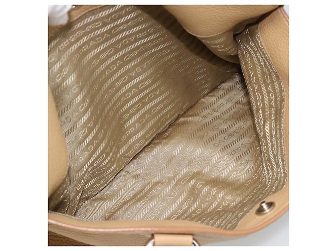 PRADA Hand Bag Vittero Dino Leather 2way Beige Silver - vista 28