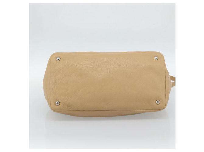 PRADA Hand Bag Vittero Dino Leather 2way Beige Silver - vista 5