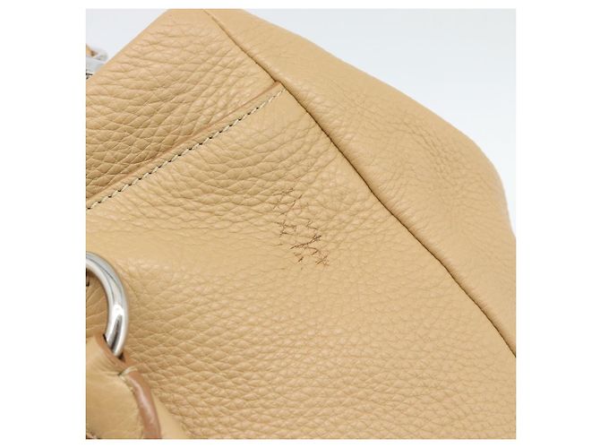 PRADA Hand Bag Vittero Dino Leather 2way Beige Silver - vista 9