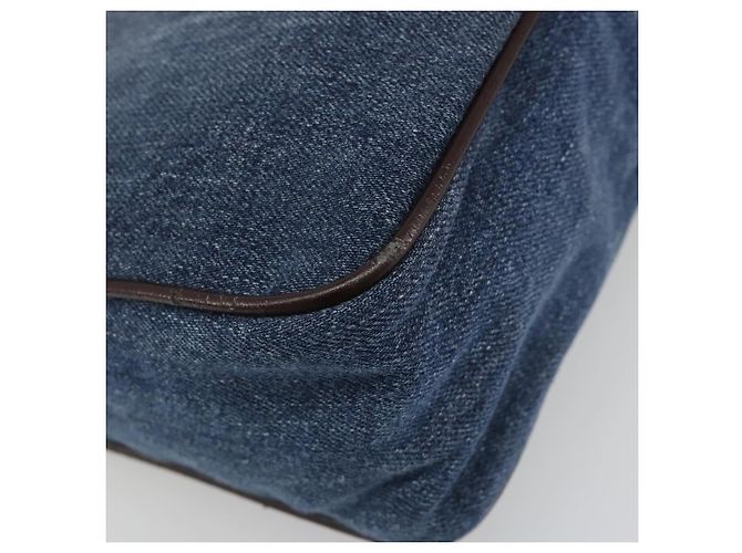 FENDI Shoulder Bag Denim Blue Gold - vista 13