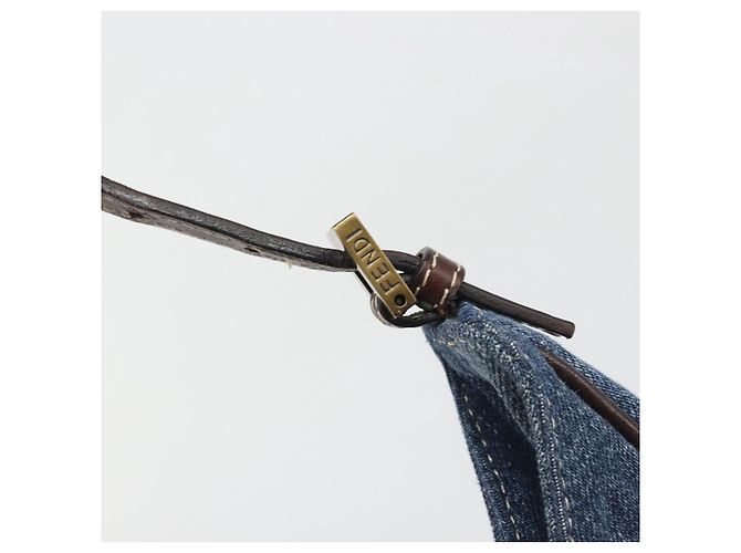 FENDI Shoulder Bag Denim Blue Gold - vista 14