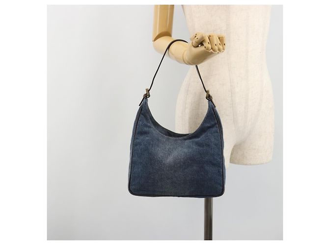 FENDI Shoulder Bag Denim Blue Gold - vista 21