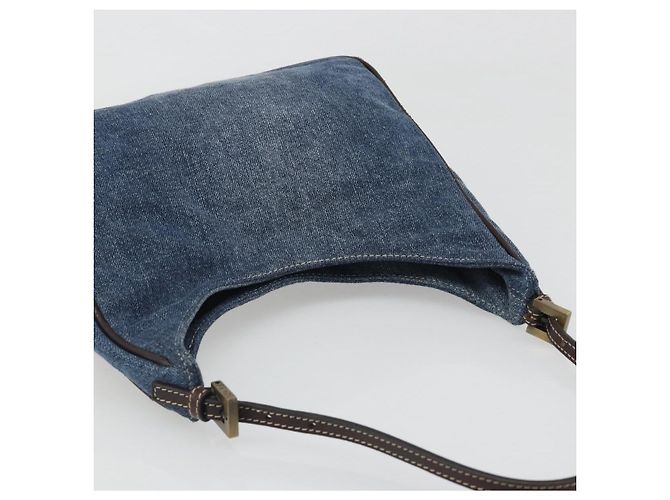 FENDI Shoulder Bag Denim Blue Gold - vista 6