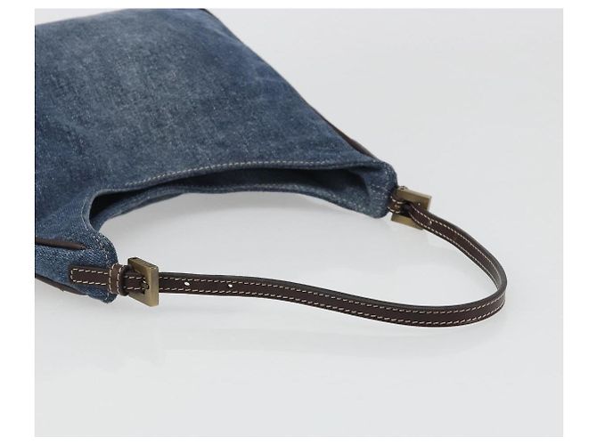 FENDI Shoulder Bag Denim Blue Gold - vista 7