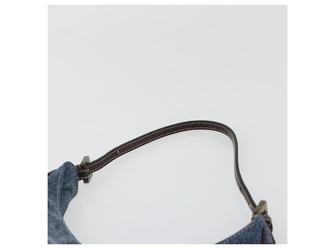 FENDI Shoulder Bag Denim Blue Gold - vista 8