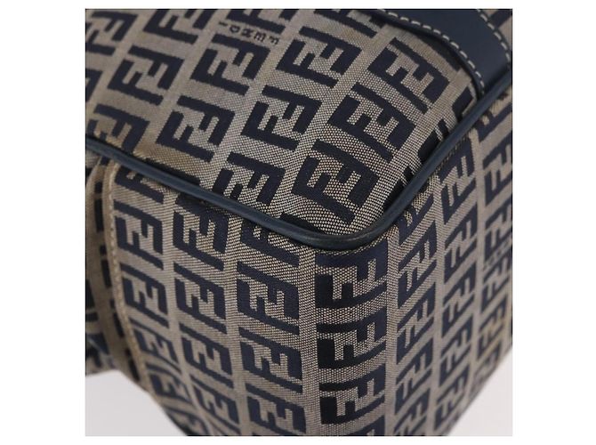 FENDI Zucchino Canvas Hand Bag Navy Silver - vista 14
