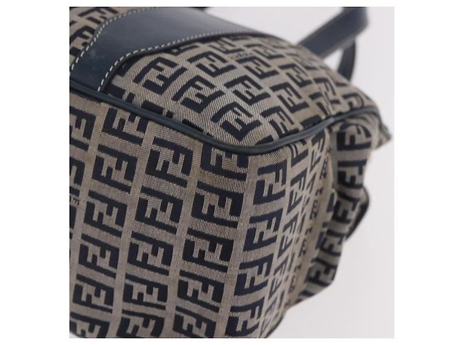 FENDI Zucchino Canvas Hand Bag Navy Silver - vista 15