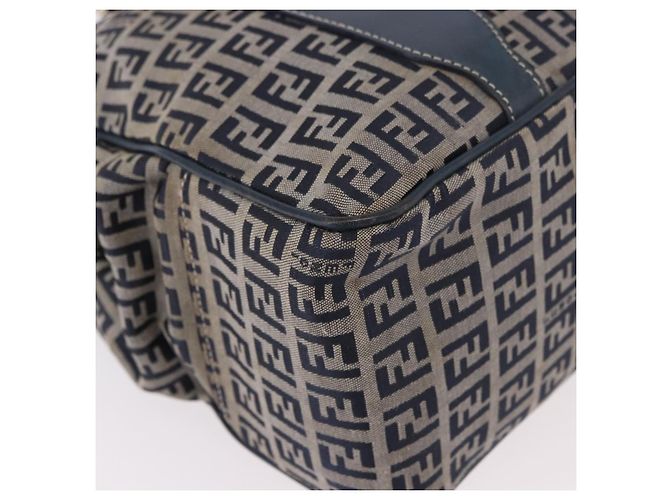 FENDI Zucchino Canvas Hand Bag Navy Silver - vista 16