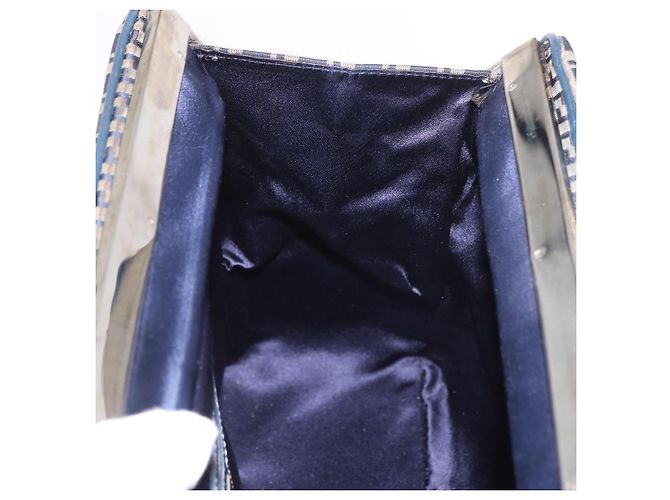 FENDI Zucchino Canvas Hand Bag Navy Silver - vista 19