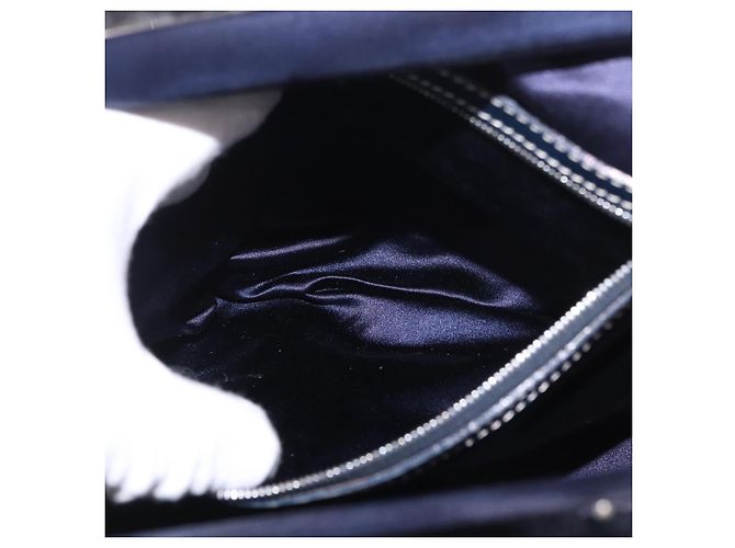 FENDI Zucchino Canvas Hand Bag Navy Silver - vista 22