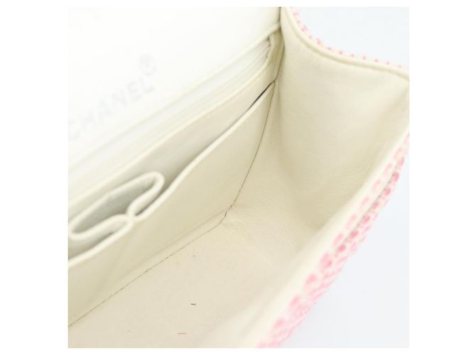 CHANEL Matelasse Chain Shoulder Bag Canvas Pink Silver CC - vista 20