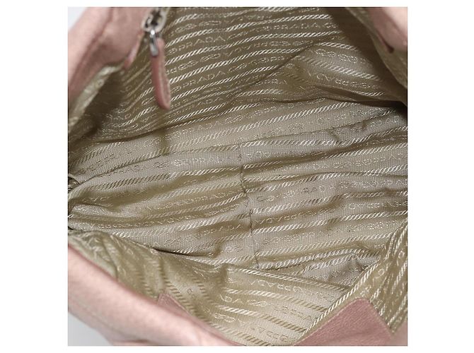 PRADA Hand Bag Vittero Dino Leather Pink Gold Silver - vista 10