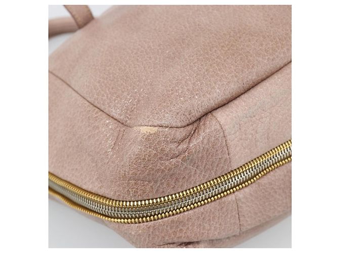 PRADA Hand Bag Vittero Dino Leather Pink Gold Silver - vista 14