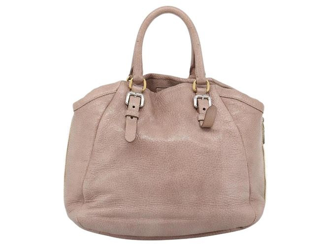 PRADA Hand Bag Vittero Dino Leather Pink Gold Silver - vista 2