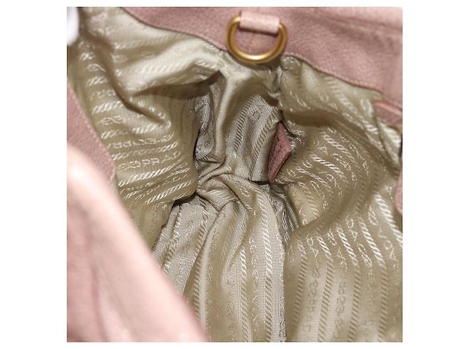 PRADA Hand Bag Vittero Dino Leather Pink Gold Silver - vista 21