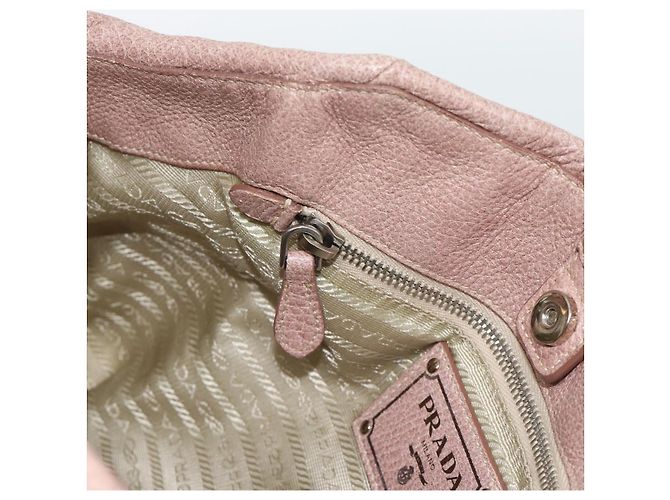 PRADA Hand Bag Vittero Dino Leather Pink Gold Silver - vista 22