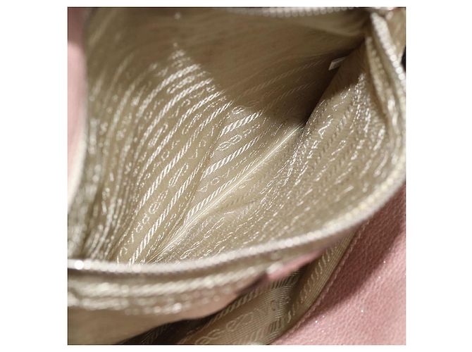 PRADA Hand Bag Vittero Dino Leather Pink Gold Silver - vista 23