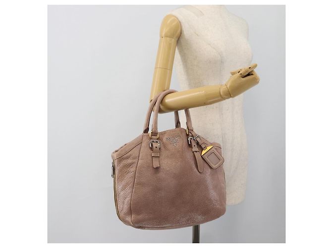 PRADA Hand Bag Vittero Dino Leather Pink Gold Silver - vista 24