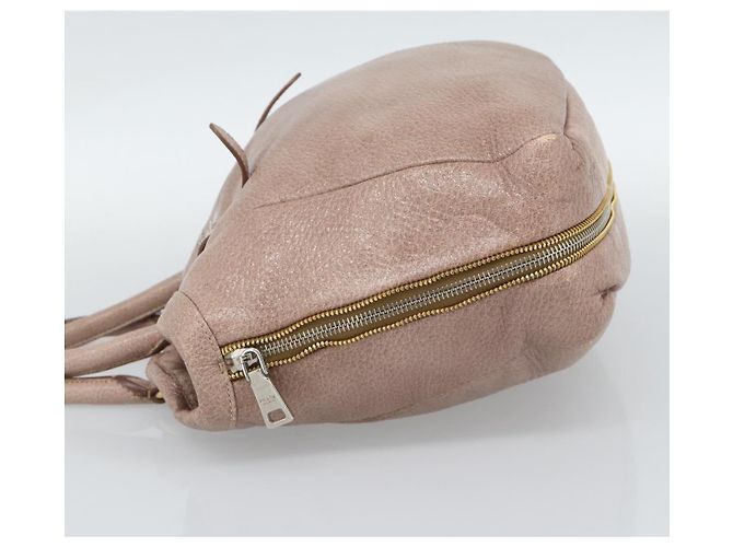PRADA Hand Bag Vittero Dino Leather Pink Gold Silver - vista 3