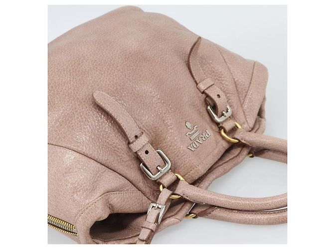 PRADA Hand Bag Vittero Dino Leather Pink Gold Silver - vista 6