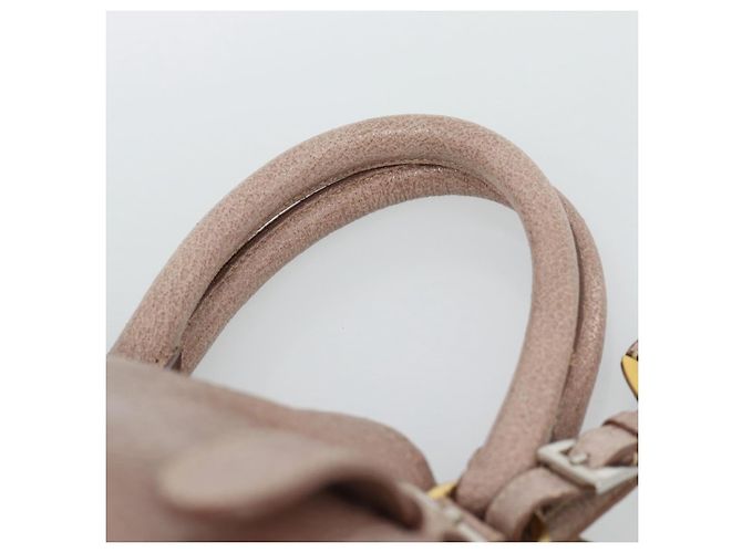 PRADA Hand Bag Vittero Dino Leather Pink Gold Silver - vista 8