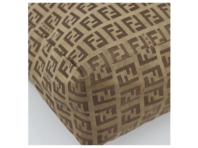 FENDI Zucchino Canvas Hand Bag Beige Silver - vista 12