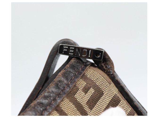 FENDI Zucchino Canvas Hand Bag Beige Silver - vista 15