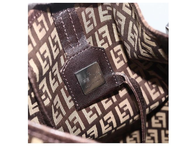 FENDI Zucchino Canvas Hand Bag Beige Silver - vista 16