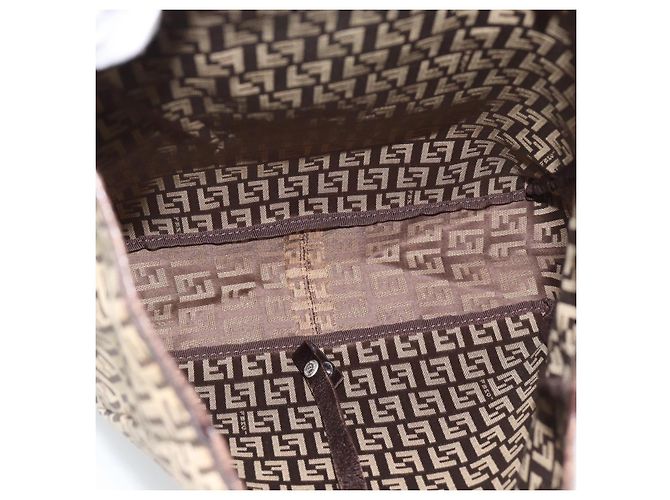 FENDI Zucchino Canvas Hand Bag Beige Silver - vista 17