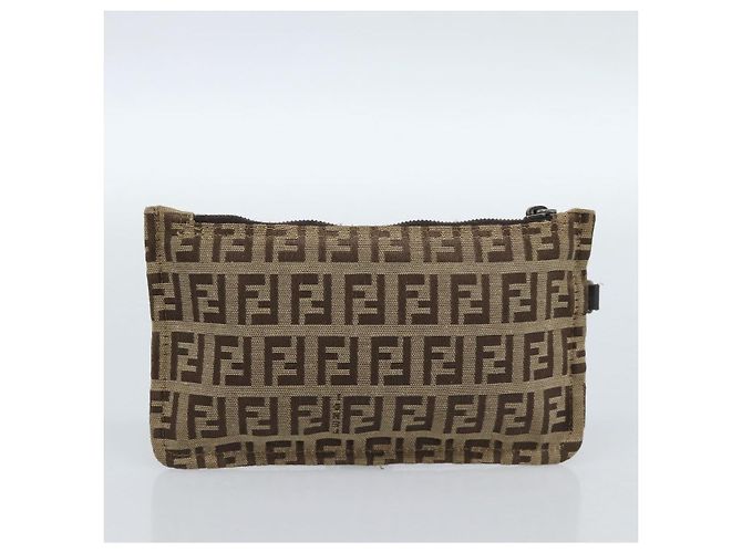 FENDI Zucchino Canvas Hand Bag Beige Silver - vista 23