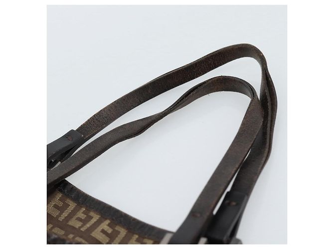 FENDI Zucchino Canvas Hand Bag Beige Silver - vista 9