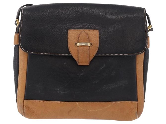 GUCCI Shoulder Bag Leather Black Gold - vista 2