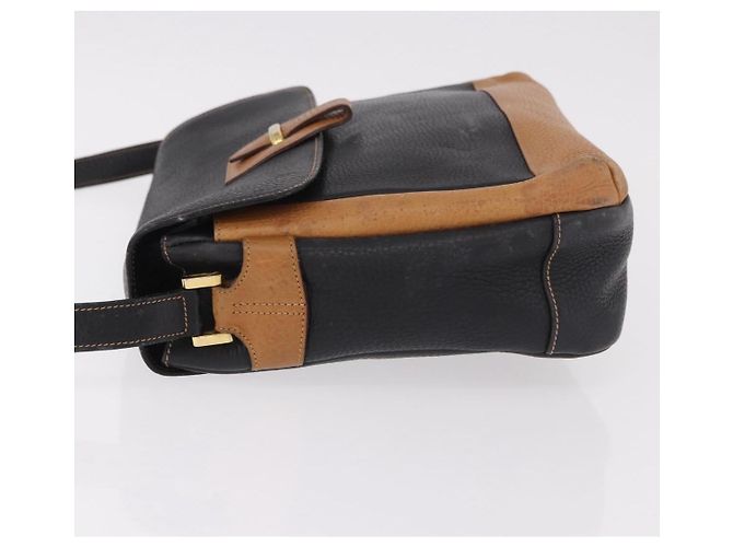 GUCCI Shoulder Bag Leather Black Gold - vista 5