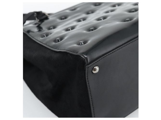FENDI Hand Bag Patent Leather 2way Black Silver - vista 13