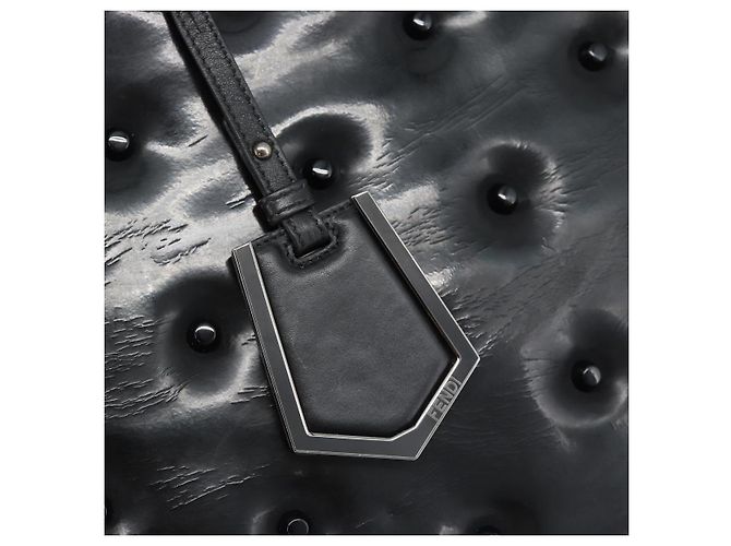 FENDI Hand Bag Patent Leather 2way Black Silver - vista 16