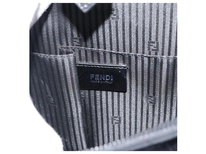 FENDI Hand Bag Patent Leather 2way Black Silver - vista 17