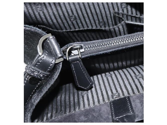 FENDI Hand Bag Patent Leather 2way Black Silver - vista 22