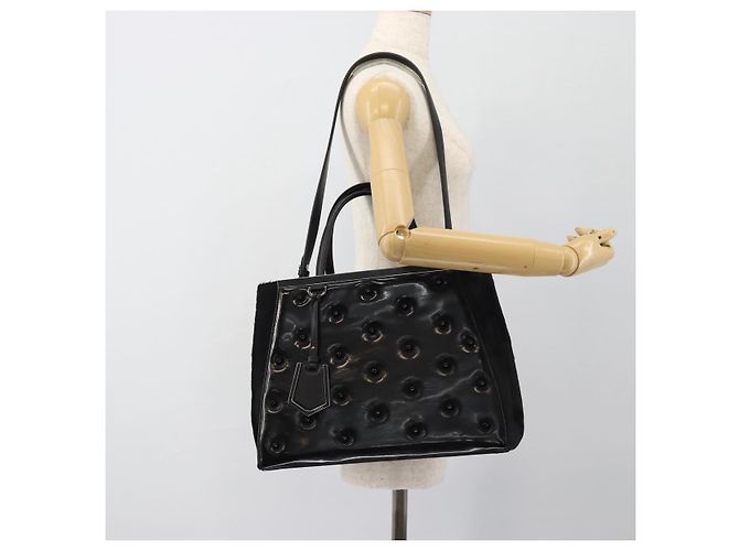 FENDI Hand Bag Patent Leather 2way Black Silver - vista 26