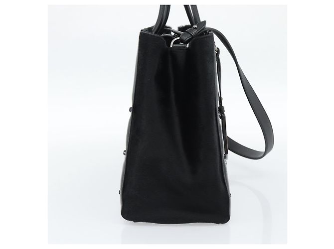 FENDI Hand Bag Patent Leather 2way Black Silver - vista 4