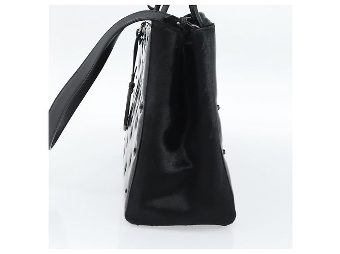 FENDI Hand Bag Patent Leather 2way Black Silver - vista 5