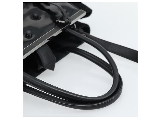 FENDI Hand Bag Patent Leather 2way Black Silver - vista 7