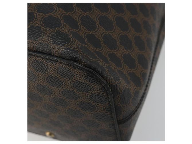 Céline CELINE Macadam Canvas Shoulder Bag PVC Leather Black Gold - vista 10