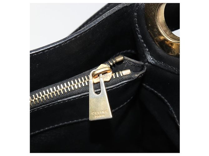 Céline CELINE Macadam Canvas Shoulder Bag PVC Leather Black Gold - vista 19