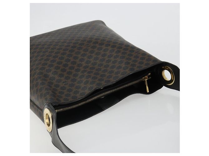 Céline CELINE Macadam Canvas Shoulder Bag PVC Leather Black Gold - vista 6