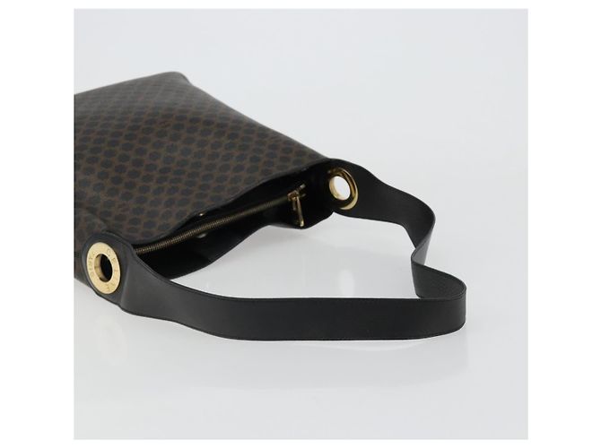 Céline CELINE Macadam Canvas Shoulder Bag PVC Leather Black Gold - vista 7