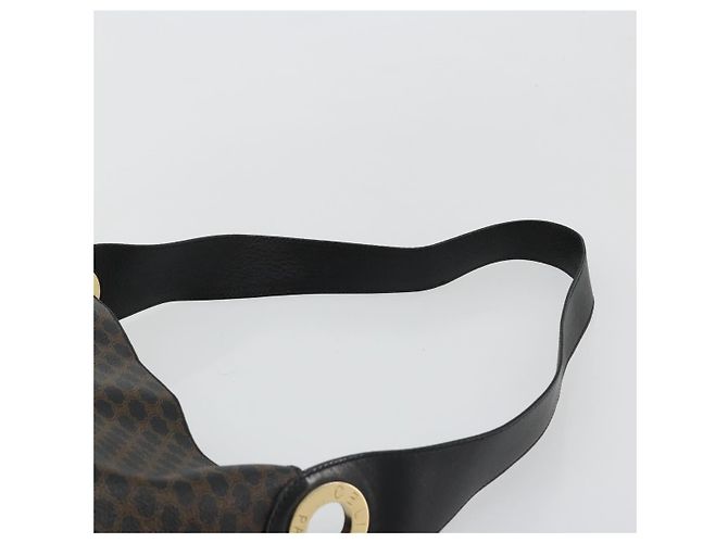 Céline CELINE Macadam Canvas Shoulder Bag PVC Leather Black Gold - vista 8