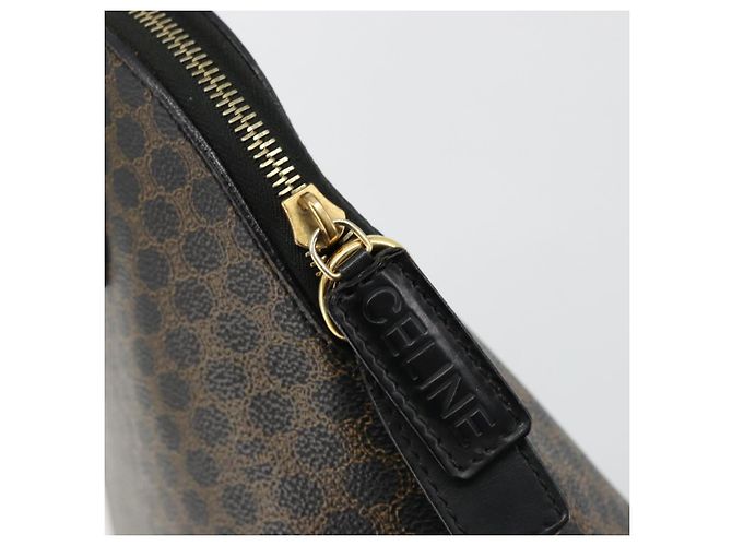Céline CELINE Macadam Canvas Hand Bag PVC Leather Black Gold - vista 14